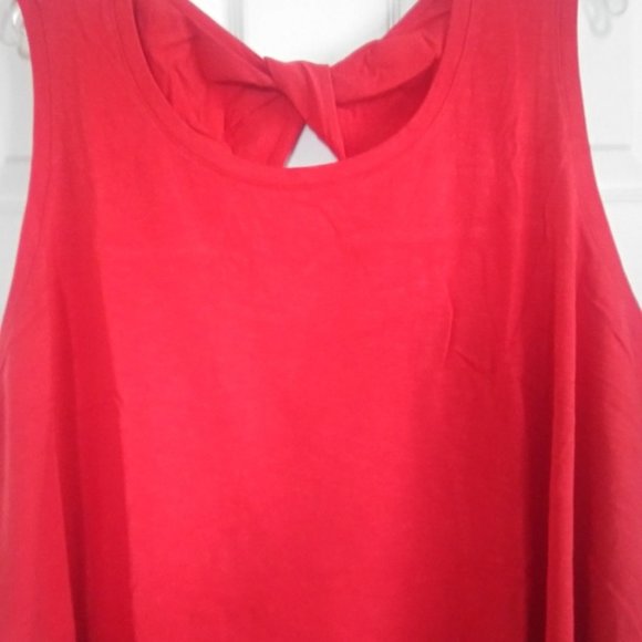 Cute Denim & Co Red Slub Knit Tank w Twist Back 5X-NWT - Picture 2 of 4